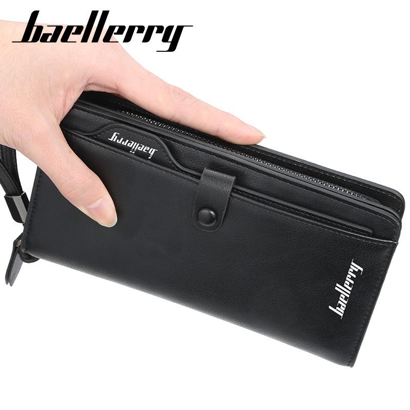 Baellerry portemonnee heren clutch tas zakelijk multi-card mobiele telefoon tas herentas met grote capaciteit en gesp