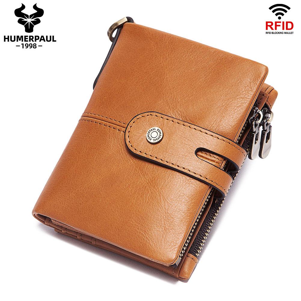 Humerpaul Genuine Leather Men's Wallets Short Luxury Brand Credit Card Holder Travel Multi-slot Credential Purse Male Carteiras