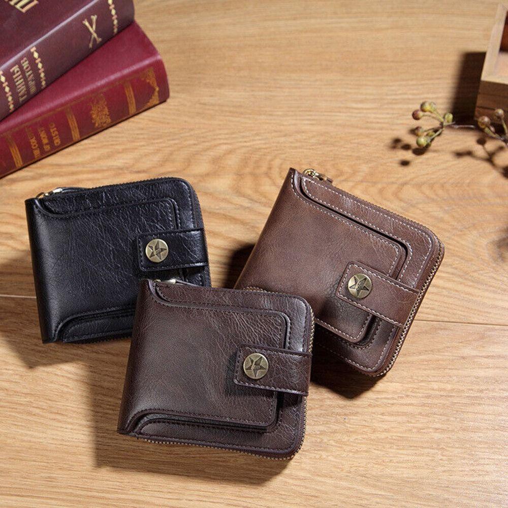 DGyueguang Fashion Leather Zip Up Hasp Vintage Mens Wallet Money Bag Purse Coin Pocket
