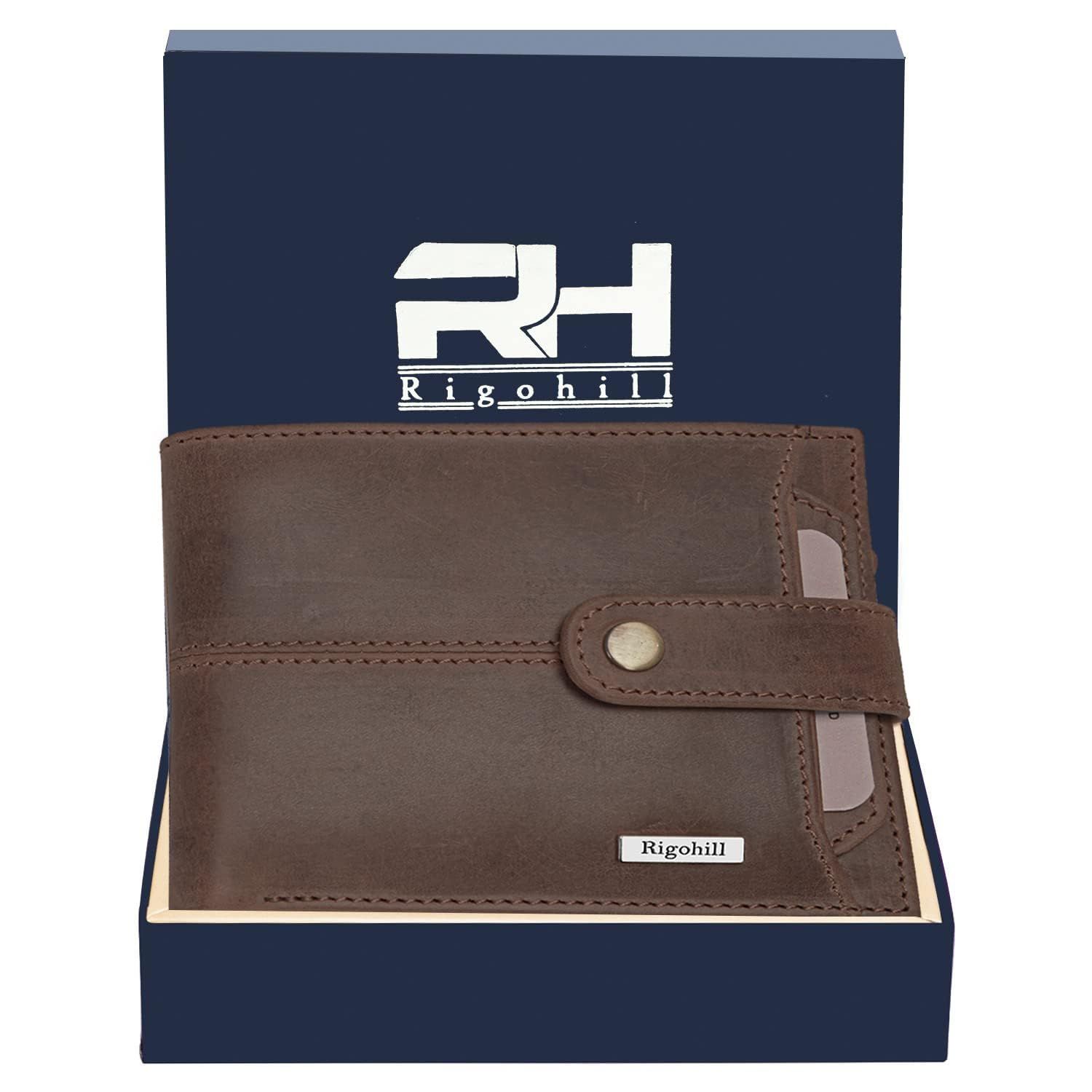 Vintage Goat leather Bags Doger Dark Brown Mens Leather Wallet | Leather Wallet for Men | RFID Mens Wallet
