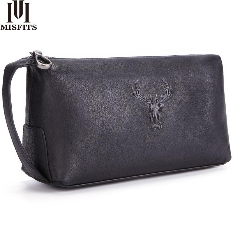 MISFITS High Quality Soft Cowhide Men's Handbag Wallet Card Bag For Men Wallet for Men Clutch Bag For Men 8185