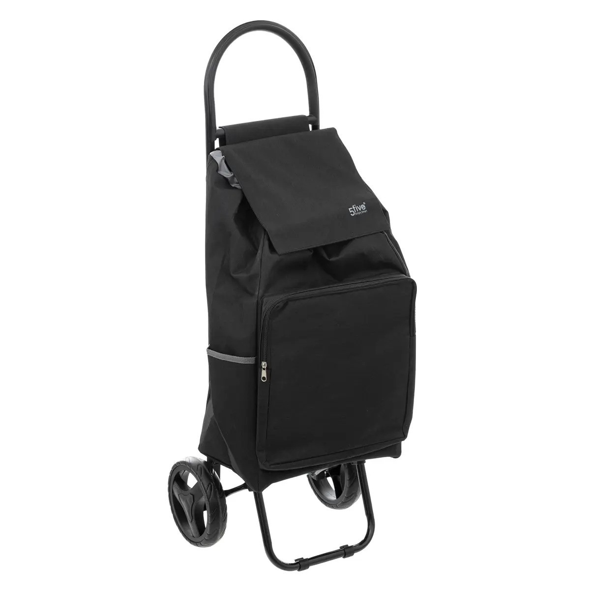 5five Boodschappen trolley tas met wielen - inhoud liter - zwart - x 30 x 95 cm -