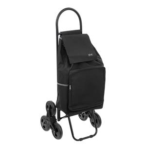 5five Boodschappen trolley tas met trapwielen - inhoud liter - zwart - 43 x x 99 cm -