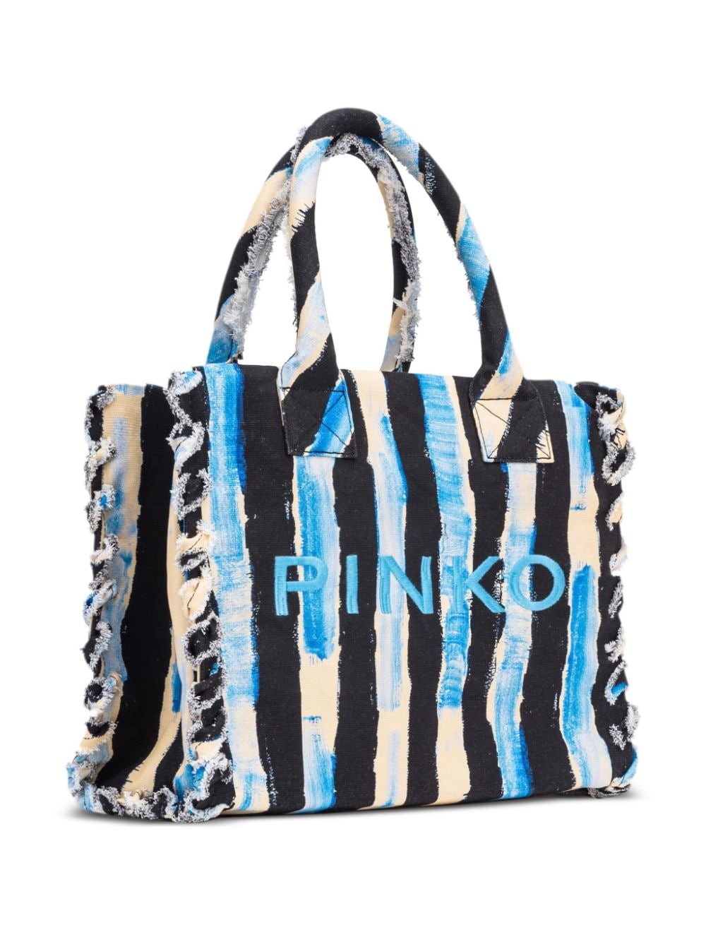 PINKO striped canvas beach bag - Blauw