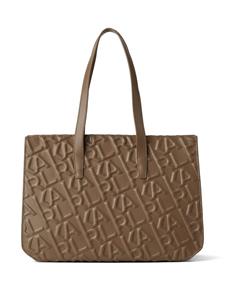 Karl Lagerfeld logo-embossed leather tote bag - Bruin
