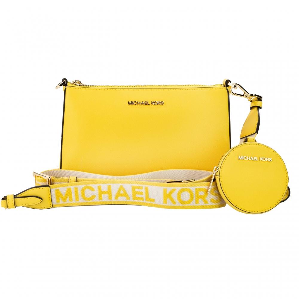 Michael Kors Jet Set Daffodil Vegan Crossbody Tech Attachment Bag Women s Purse multi