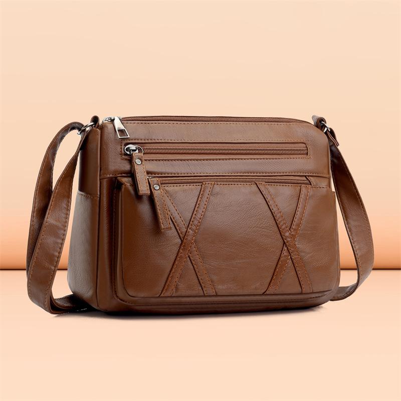 HUANZI BAG Multi Pocket Bag for Women Fashionable Versatile Leisure Tourism Single Shoulder Bag for Middle-aged and Elderly Women Mother's Crossbody Bag