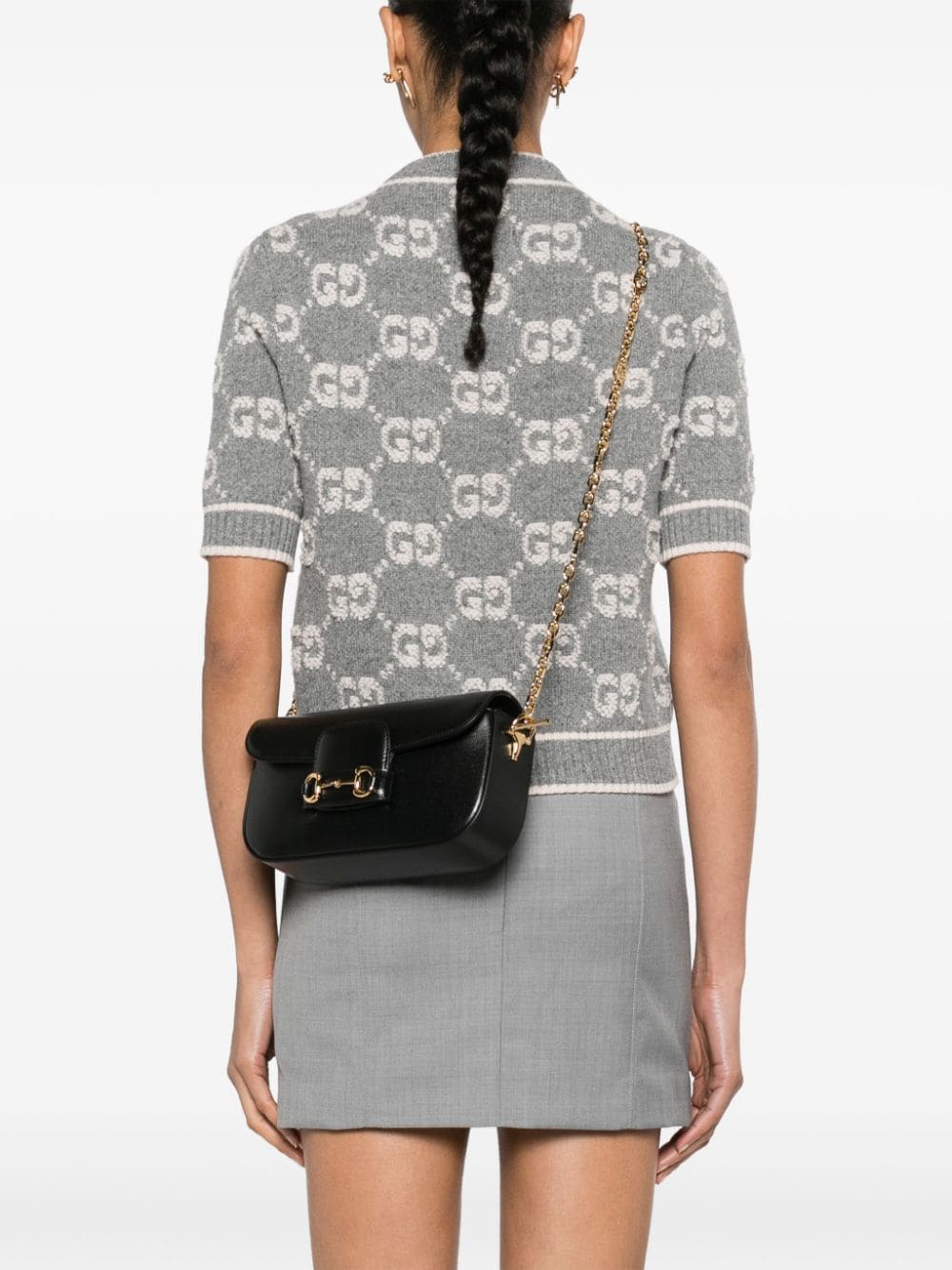 Gucci Horsebit 1955 kleine schoudertas - Zwart