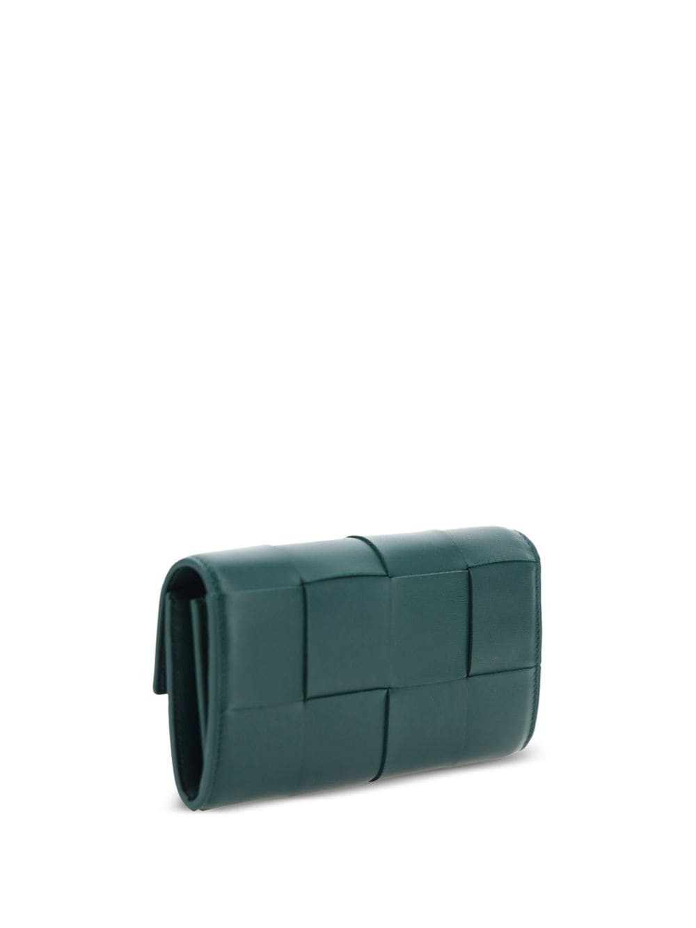 Bottega Veneta Maxi Intrecciato flap long wallet - Groen