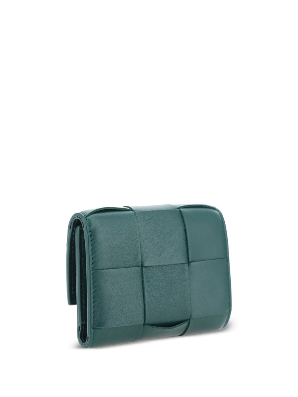 Bottega Veneta Cassette tri-fold zip leather wallet - Groen