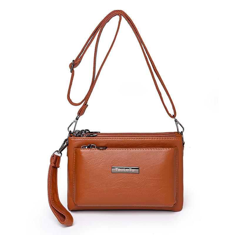 Kuluosidi Multi-layer Handbag With Coin Purse Women's Crossbody Shoulder Bag Solid Color Envelope Bag