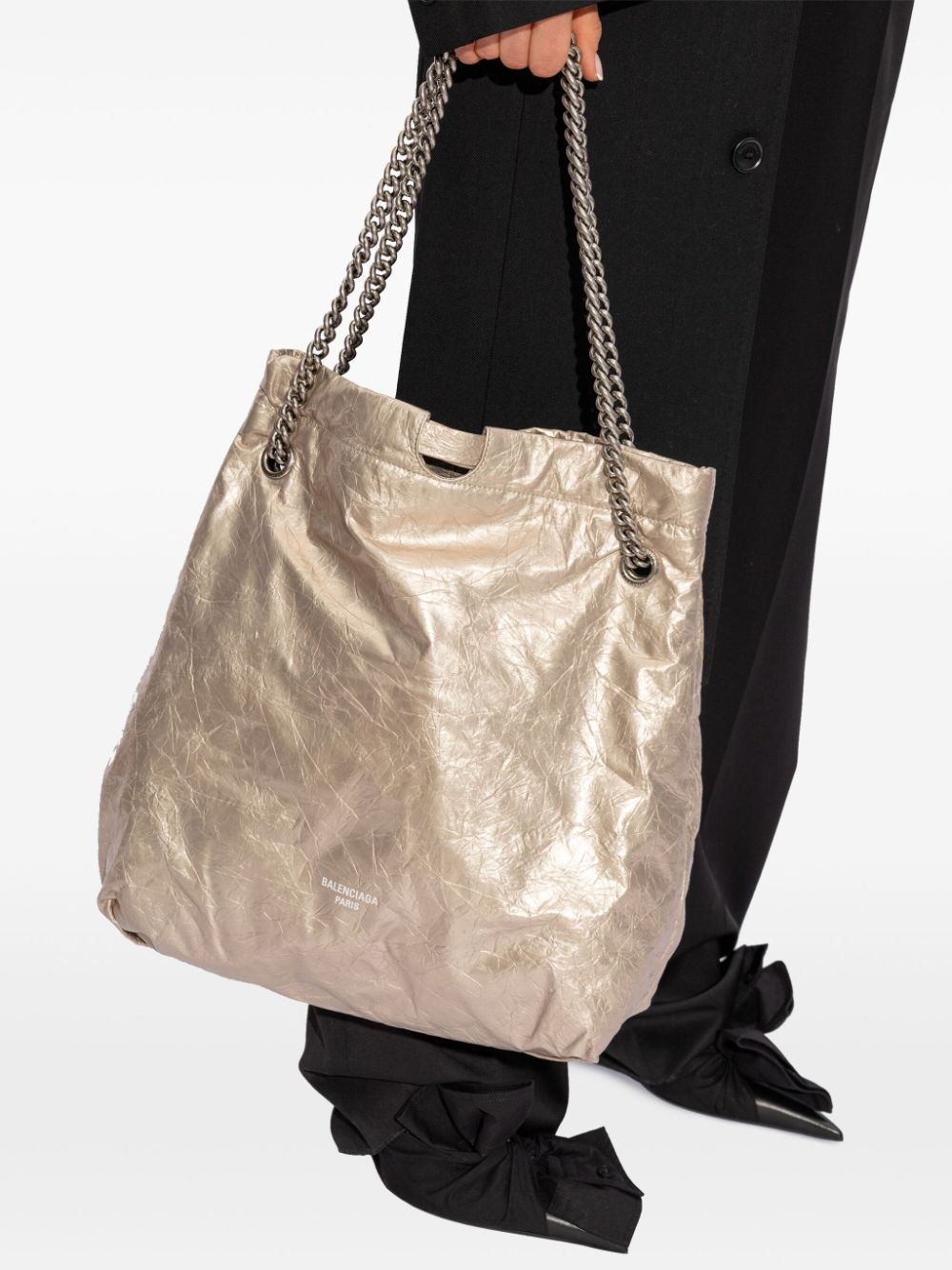 Balenciaga Crush metallic tote bag - Goud