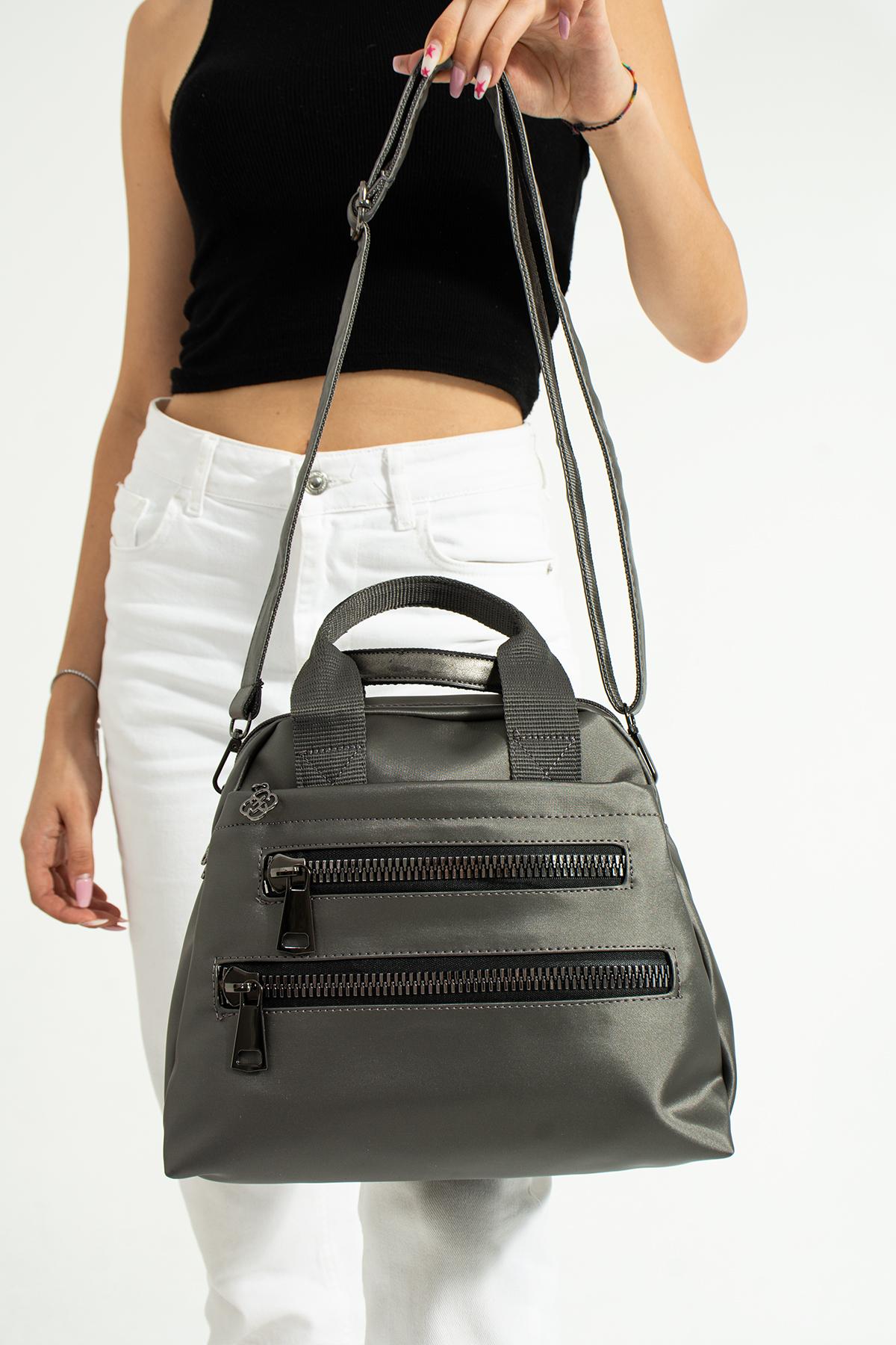 YOGII Fashion Bag Tas Dames schoudertas van satijnleer met meerdere compartimenten en vak VIP Professional