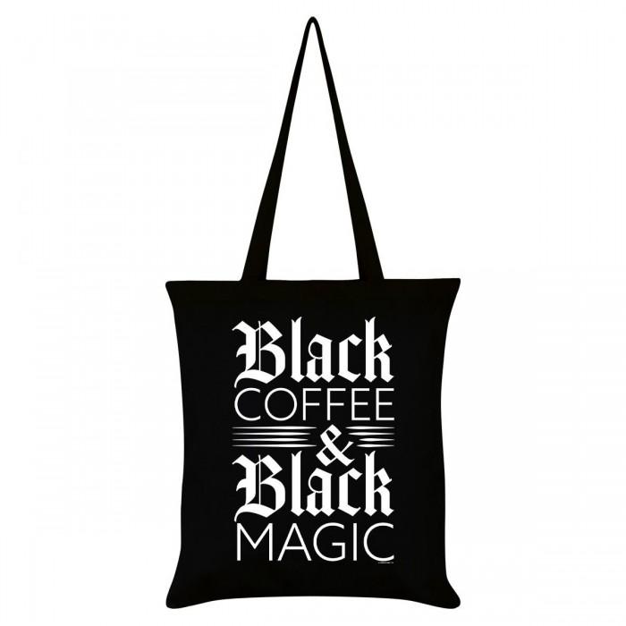 Grindstore draagtas voor zwarte koffie en zwarte magie