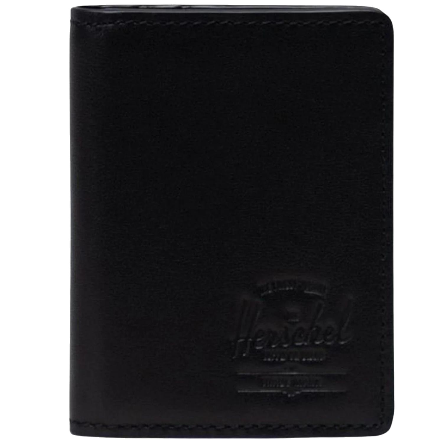 Herschel Gordon lederen RFID portemonnee, unisex zwarte portemonnee