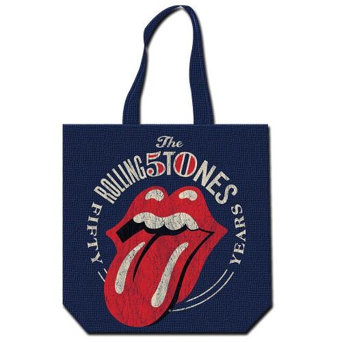 The Rolling Stones 50e verjaardag katoenen draagtas met print op de rug