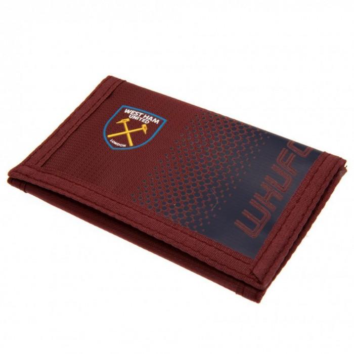 West Ham United FC Fade Design nylon portemonnee met klittenbandsluiting