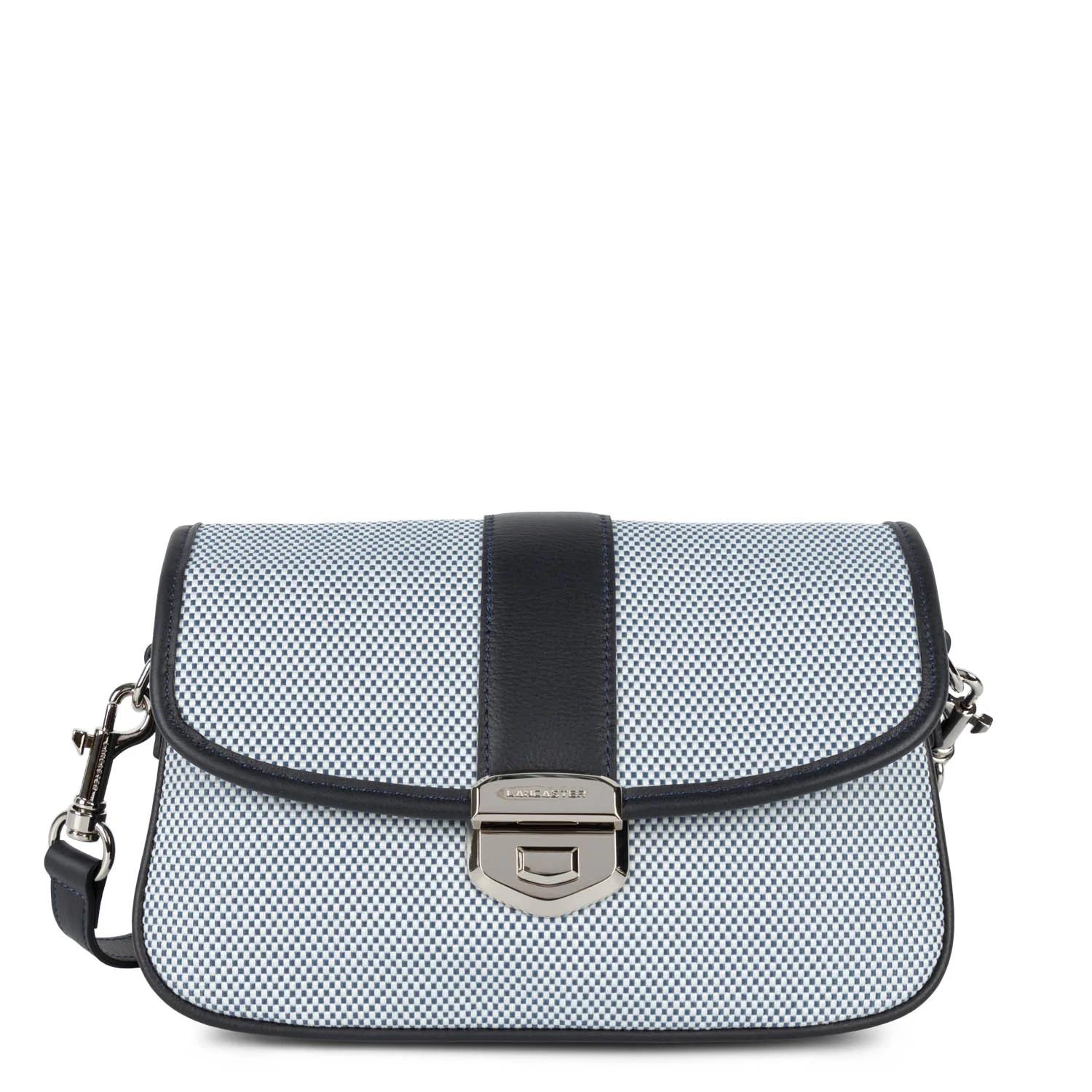 Lancaster Trotter bag With flap with clasp M Canvas Fia  531-025 Dark Blue