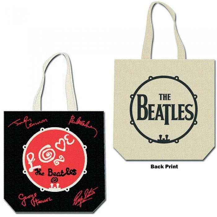 The Beatles Love Drum Back Print Cotton Tote Bag