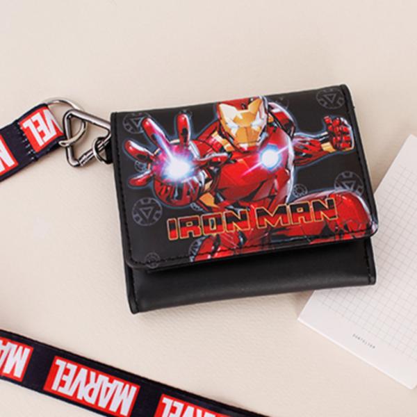 Board M Factory Marvel 3-tier wallet Spiderman Iron Man point necklace wallet card wallet student men's wallet good to carry wallet character wallet