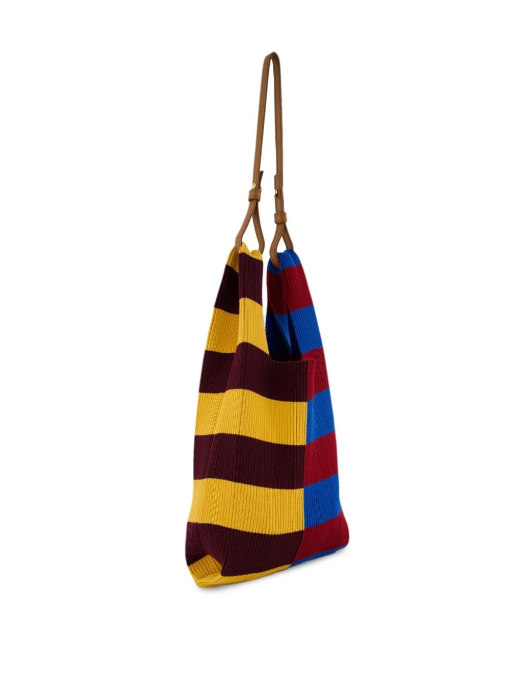 PAULA striped knit tote bag - Geel