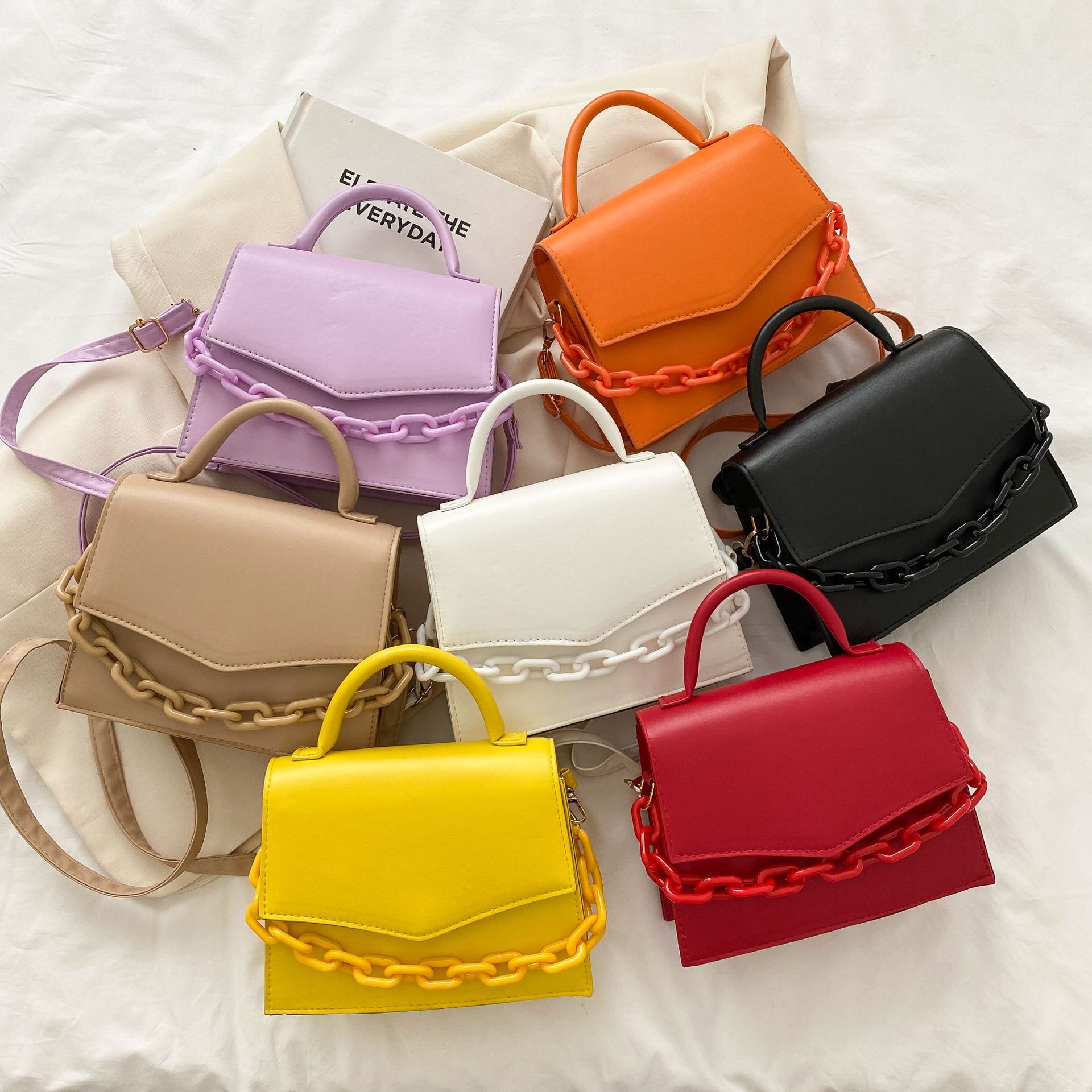 Ballchain bag New Simple Small Bag Women's New Trendy Fashion Candy Handbag Shoulder Messenger Bag