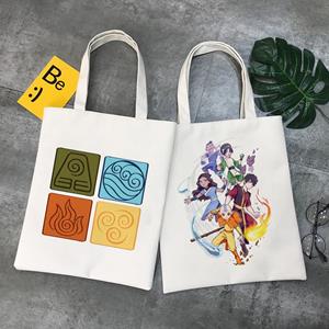 Aidegou19 Avatar The Last Airbender Aang Appa Anime Badass Art Canvas Tas Bakken Tassen Shopper Boodschappentassen Handtas Meisjes Casual Boekentassen