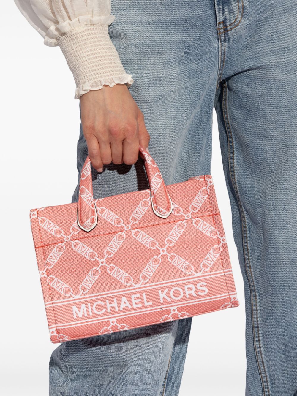 Michael Michael Kors Gigi kleine shopper met jacquard - Roze