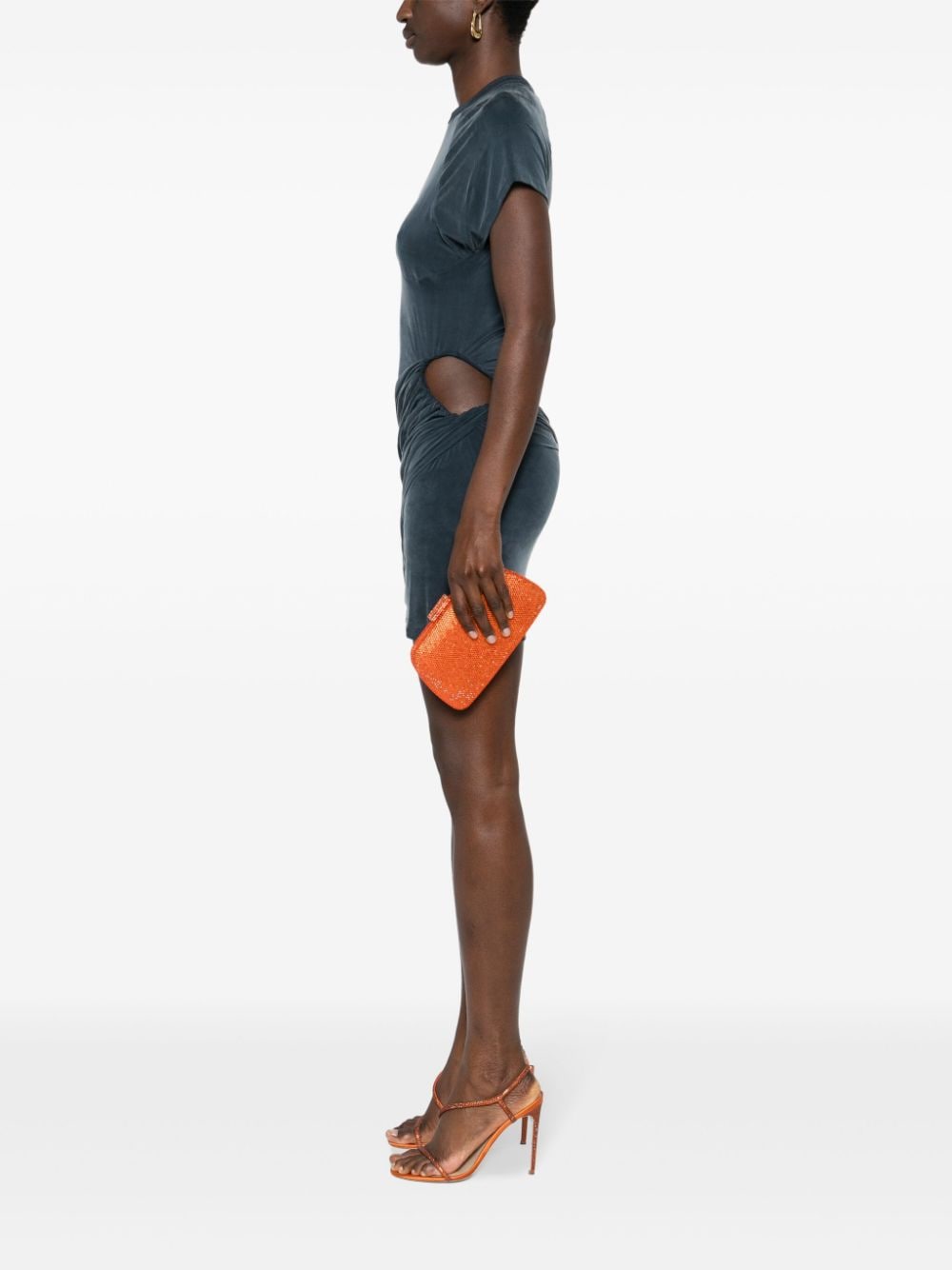 SERPUI Josephine rhinestone-embellished clutch bag - Oranje