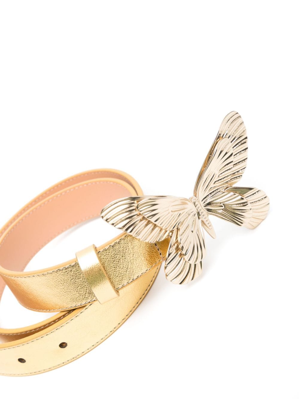 Blumarine butterfly-motif leather belt - Goud