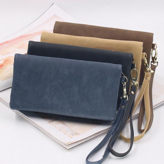 Bag Accessorries Eenvoudige damesportemonnee Pure kleur kunstleer polsband