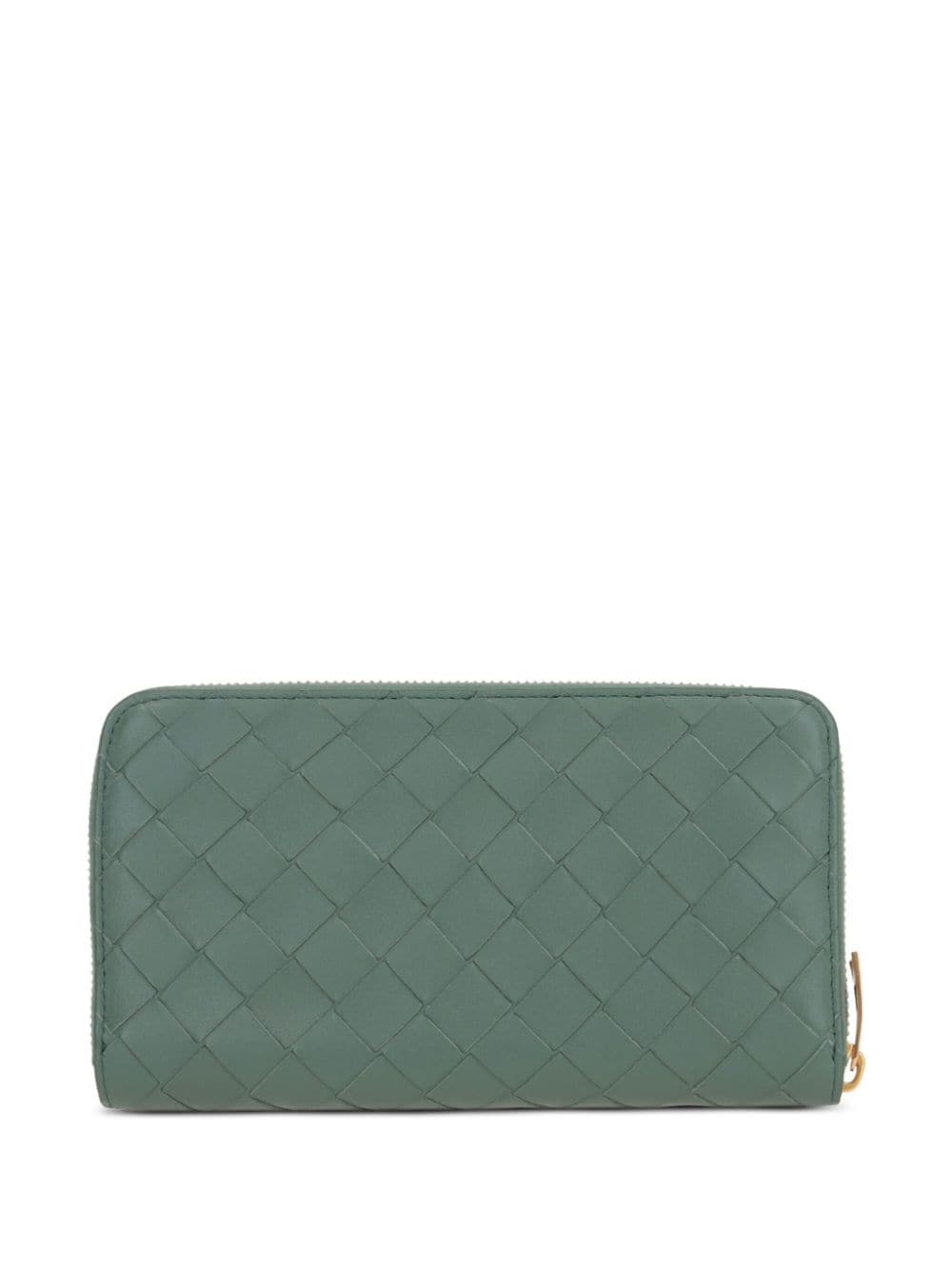 Bottega Veneta Intrecciato zip-around leather wallet - Groen