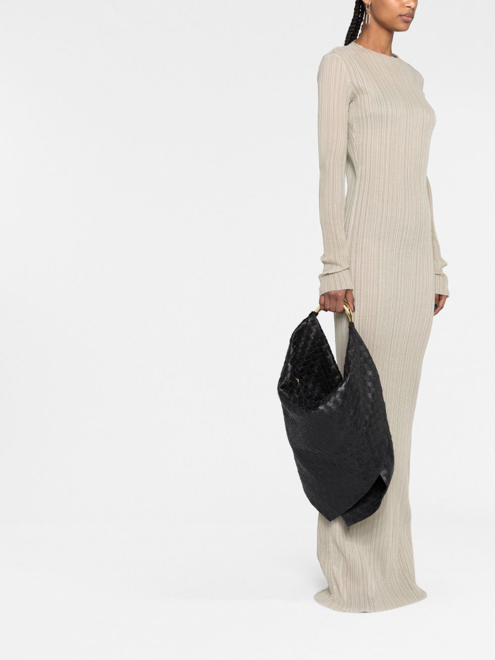 Bottega Veneta Foulard leather shoulder bag - Zwart