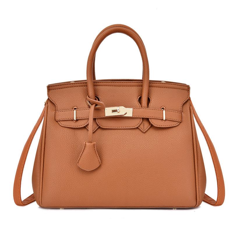 PU Crocodile Women Bag Simple Solid Color Shoulder Bag, Fashionable Tassel Handbag