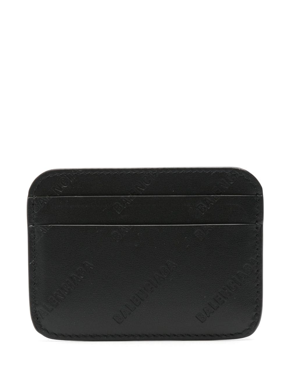 Balenciaga logo-debossed leather cardholder - Zwart