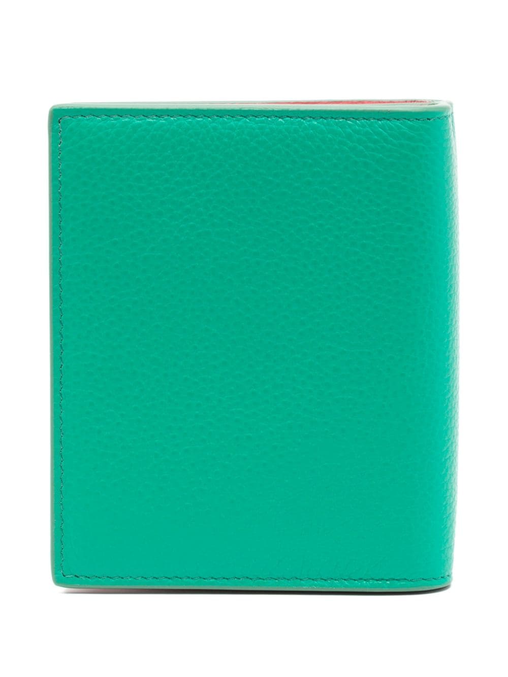 Marni logo-embroidered leather wallet - Groen