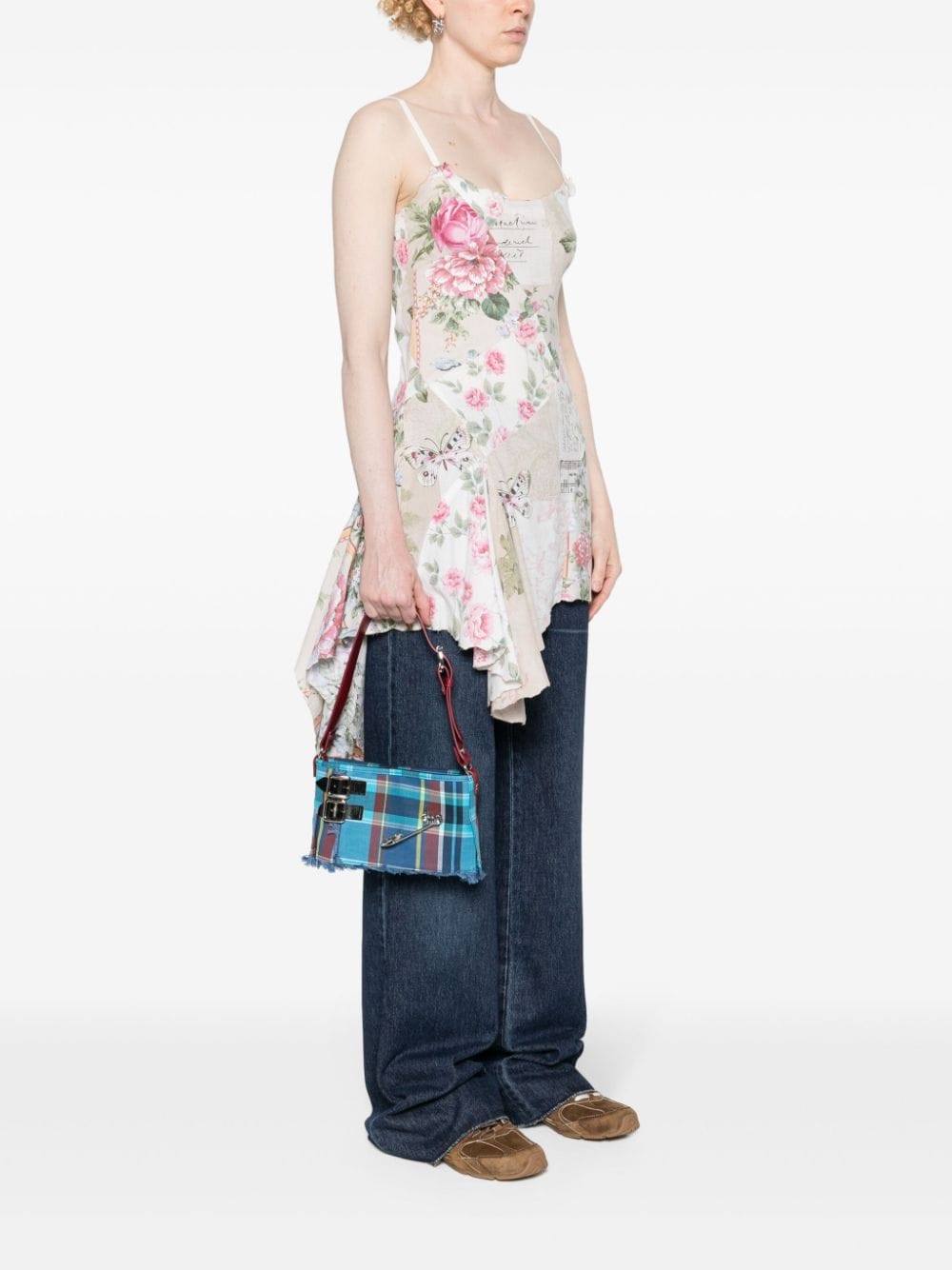 Vivienne Westwood Heather tartan-check shoulder bag - Blauw