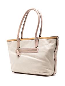 GUESS USA logo-embroidered canvas tote bag - Beige