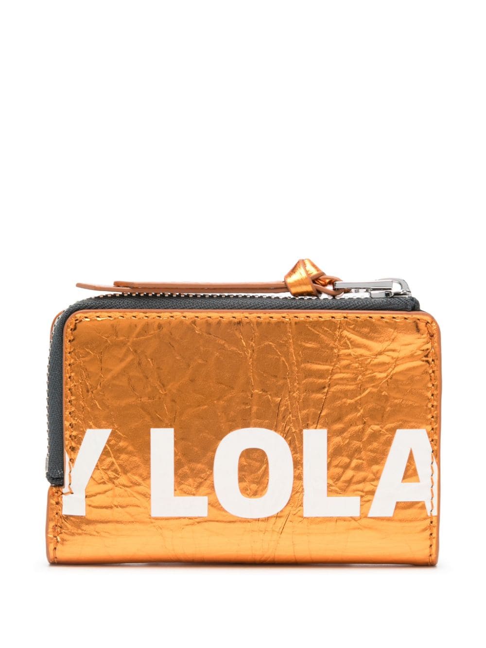 Bimba y Lola logo-print bi-fold leather wallet - Oranje