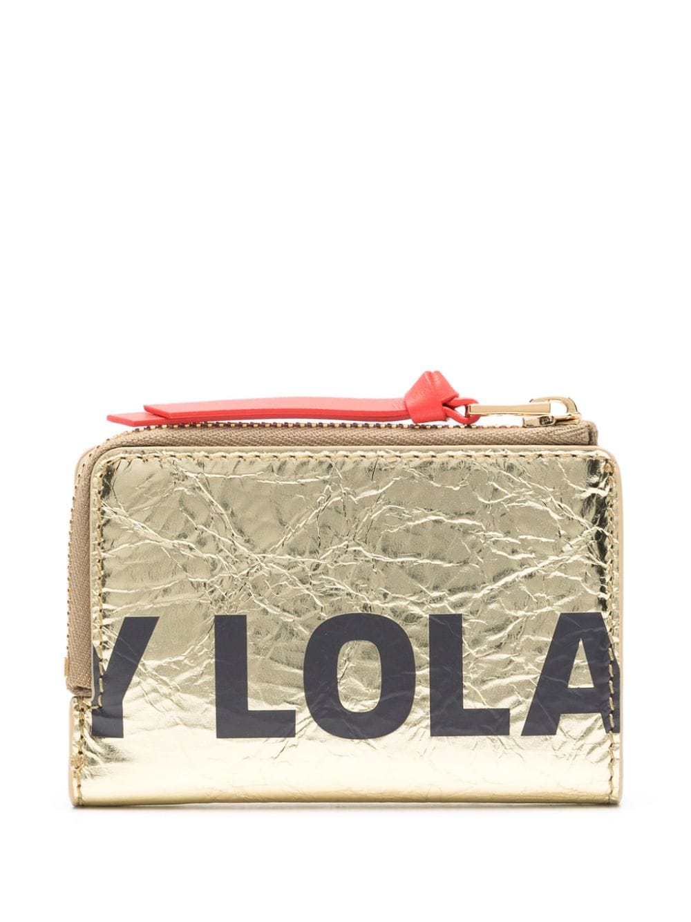 Bimba y Lola logo-print leather wallet - Goud
