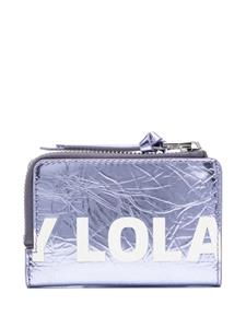 Bimba y Lola logo-print bi-fold leather wallet - Paars