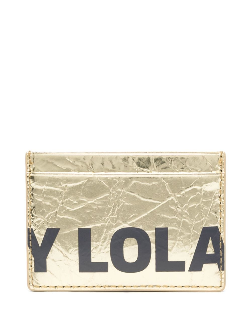 Bimba y Lola logo-print leather card holder - Goud
