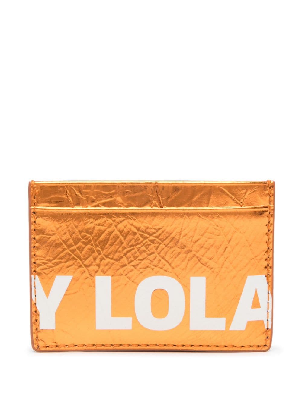 Bimba y Lola logo-print leather card holder - Oranje