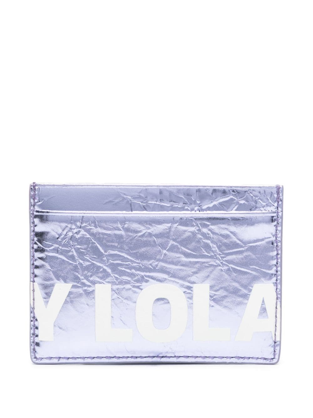 Bimba y Lola logo-print leather card holder - Paars