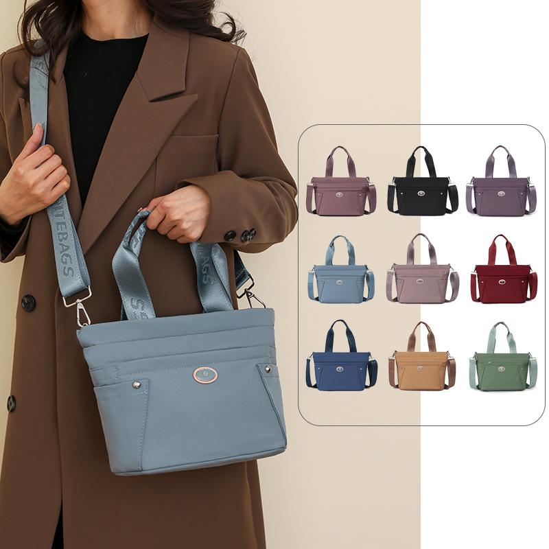 Kuluosidi Women's Nylon Bag Solid Color Shoulder Crossbody Bag Portable Tote Bag