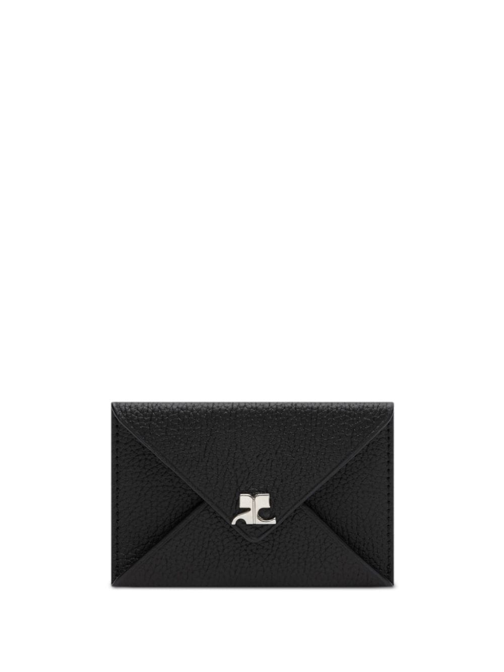 Courrèges Tejus envelope-design leather card holder - Zwart