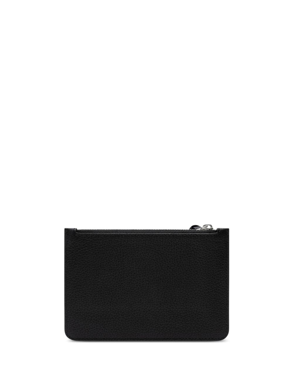 Courrèges AC grained-texture leather purse - Zwart