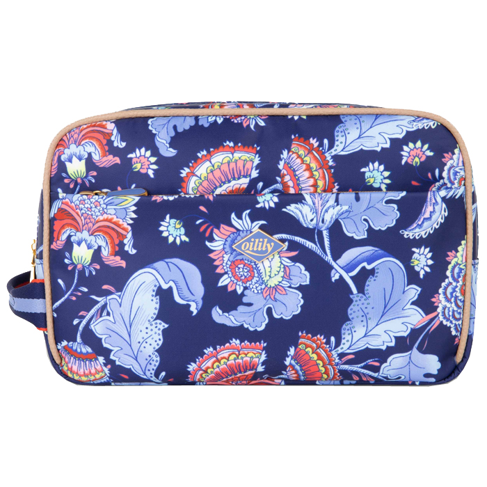 Oilily Chloe Pocket Cosmetic Bag - Blue Print