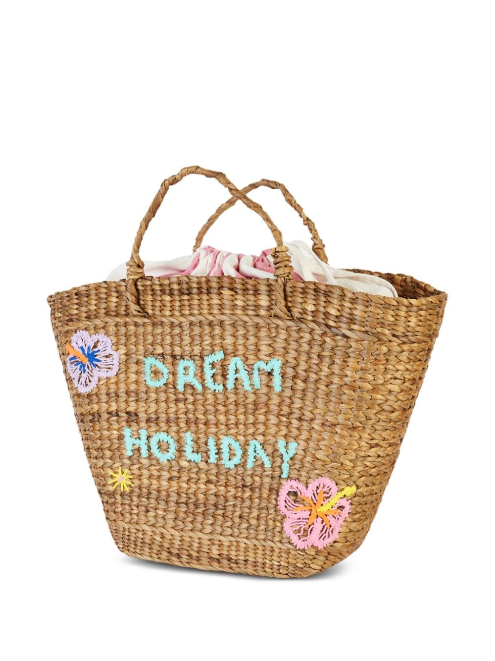 Mira Mikati embroidered beach bag - Beige
