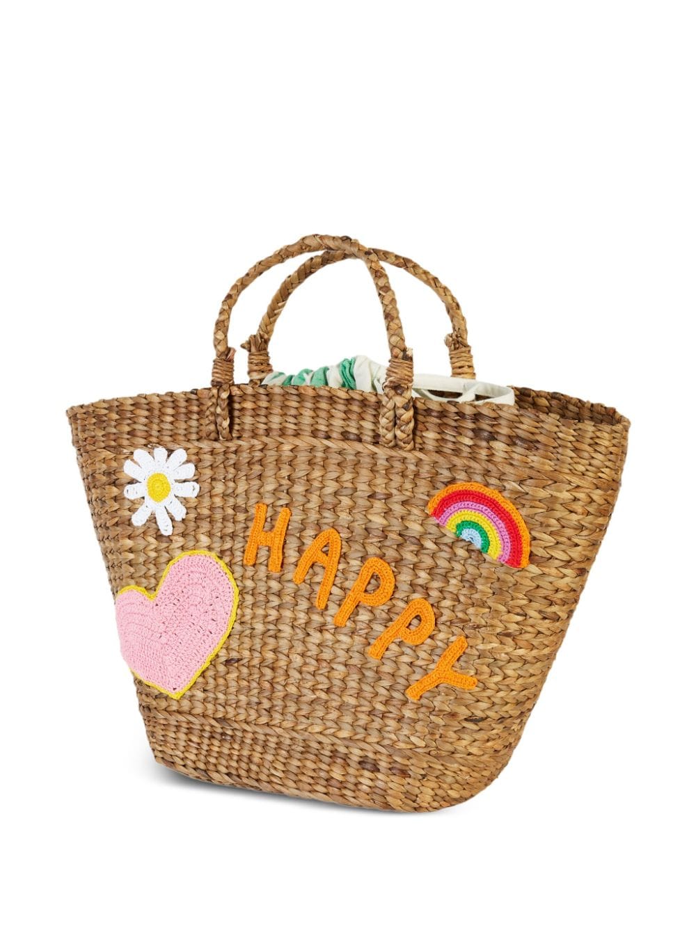 Mira Mikati crochet-appliqué beach bag - Beige